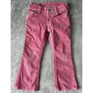 True Religion jeans Girls Pink denim Size 4 bootcut flap pockets 20x17